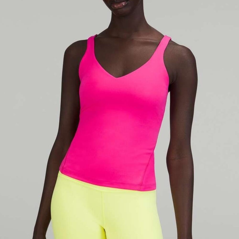 Lululemon Align Waist Length Tank Top Size 4 Sonic Pink Yoga Pilates Gym Fitness